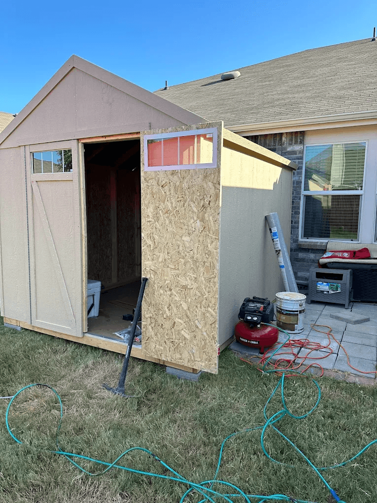 Detached shed roofing project